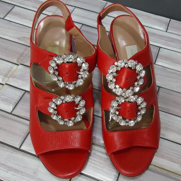 SIZE 37. L'Autrechose Chose crystal buckle leather sandals. - Picture 2 of 16